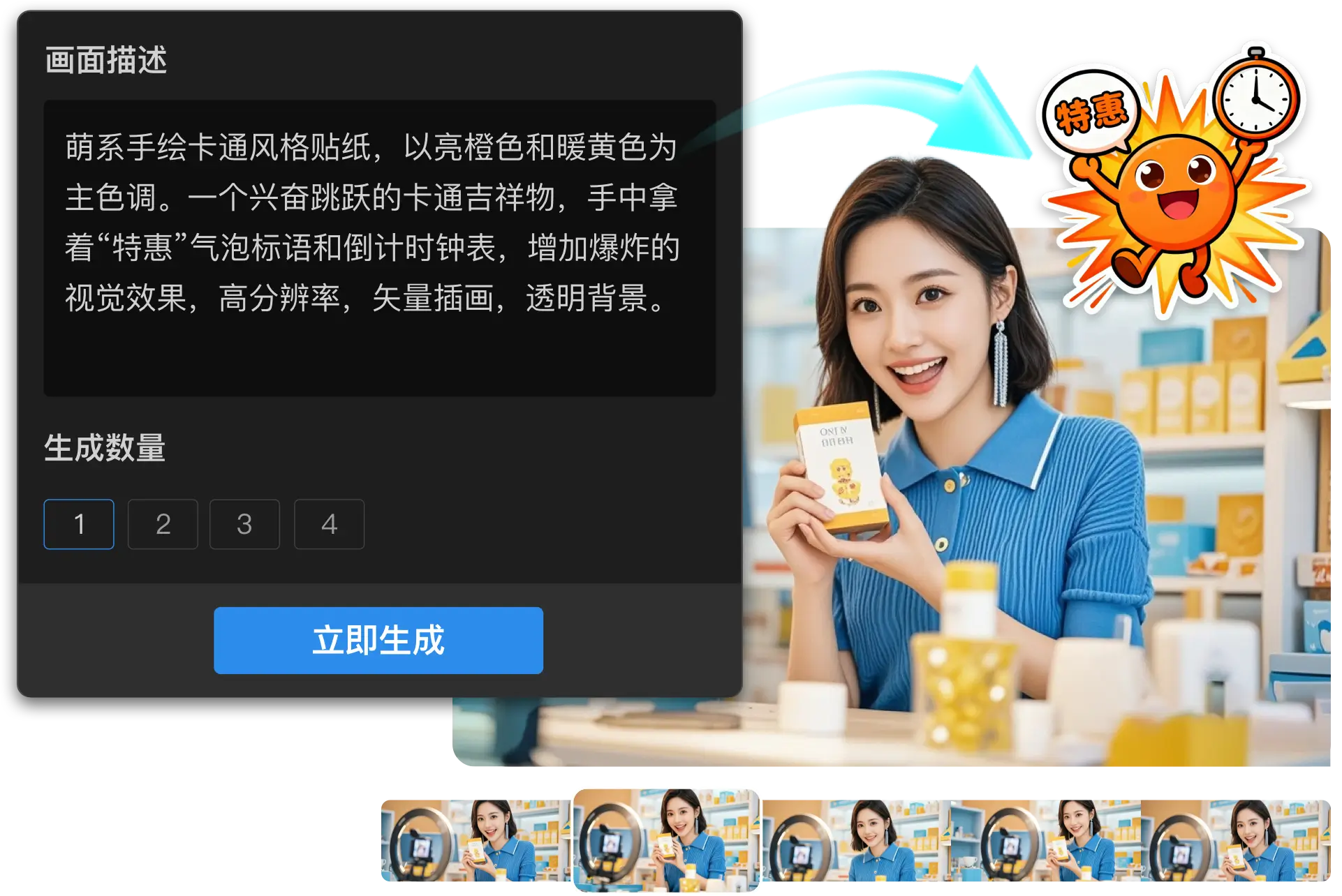 智能素材，即刻生成